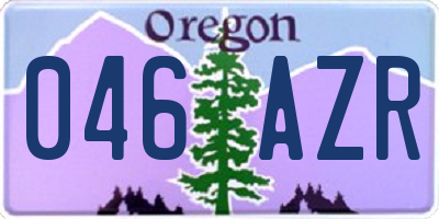 OR license plate 046AZR