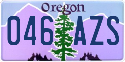 OR license plate 046AZS