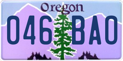 OR license plate 046BAO