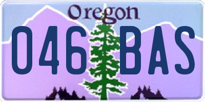 OR license plate 046BAS