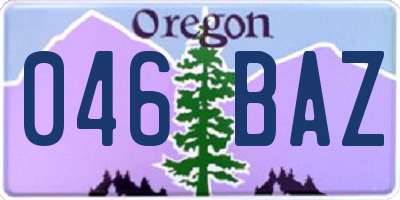 OR license plate 046BAZ