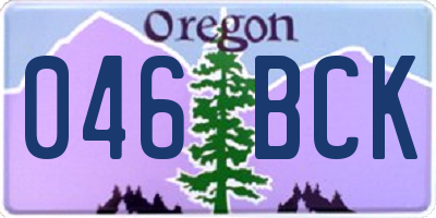 OR license plate 046BCK