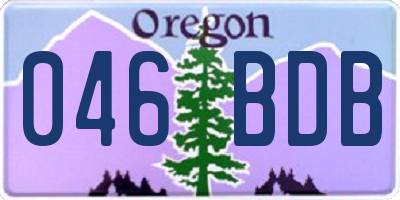 OR license plate 046BDB