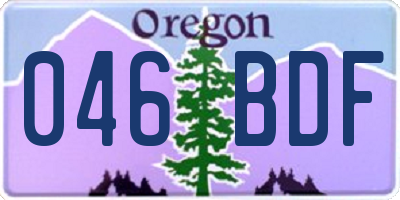 OR license plate 046BDF