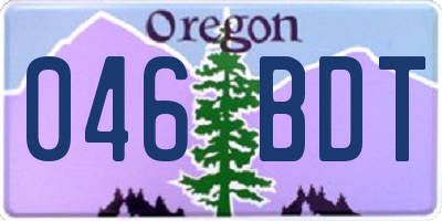 OR license plate 046BDT
