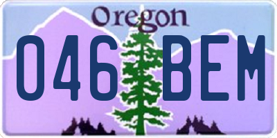 OR license plate 046BEM