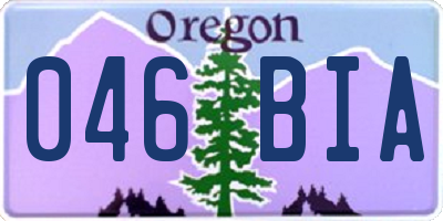 OR license plate 046BIA