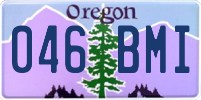 OR license plate 046BMI