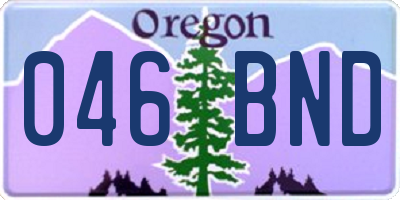 OR license plate 046BND