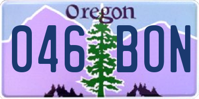 OR license plate 046BON