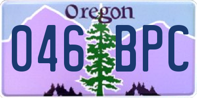 OR license plate 046BPC