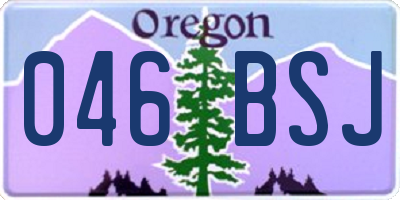 OR license plate 046BSJ