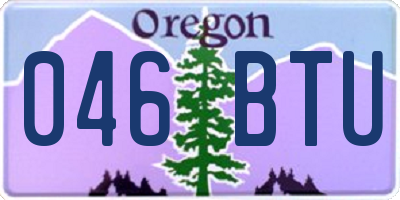 OR license plate 046BTU