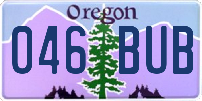 OR license plate 046BUB