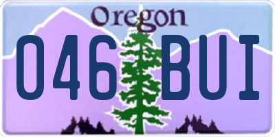 OR license plate 046BUI