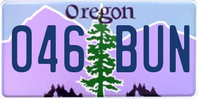 OR license plate 046BUN