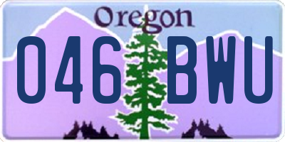 OR license plate 046BWU
