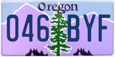 OR license plate 046BYF
