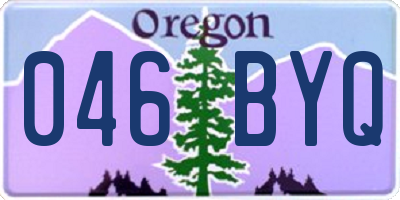 OR license plate 046BYQ