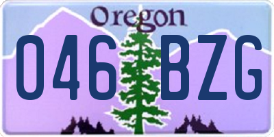OR license plate 046BZG