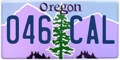 OR license plate 046CAL