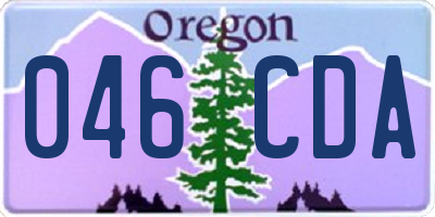 OR license plate 046CDA
