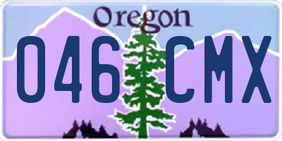 OR license plate 046CMX