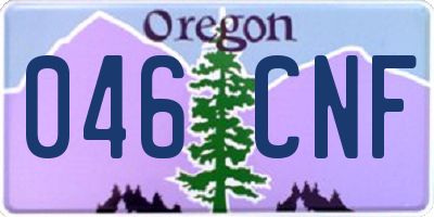 OR license plate 046CNF
