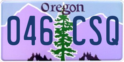 OR license plate 046CSQ