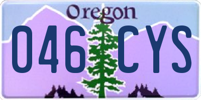 OR license plate 046CYS
