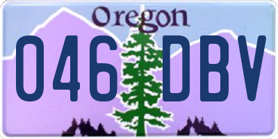 OR license plate 046DBV