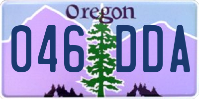 OR license plate 046DDA