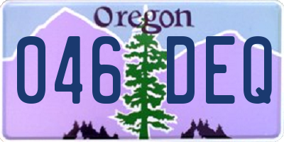 OR license plate 046DEQ