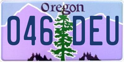 OR license plate 046DEU