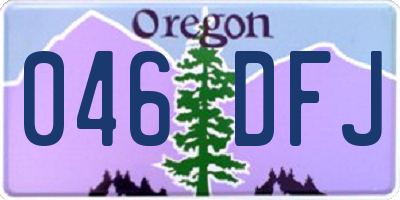 OR license plate 046DFJ