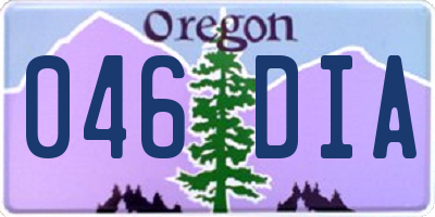 OR license plate 046DIA