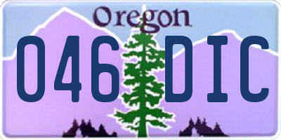 OR license plate 046DIC