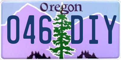 OR license plate 046DIY