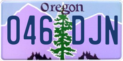 OR license plate 046DJN