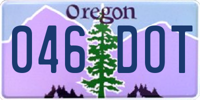 OR license plate 046DOT
