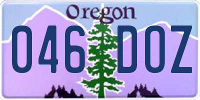 OR license plate 046DOZ