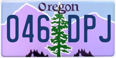 OR license plate 046DPJ