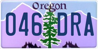OR license plate 046DRA
