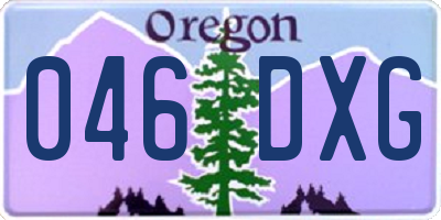 OR license plate 046DXG