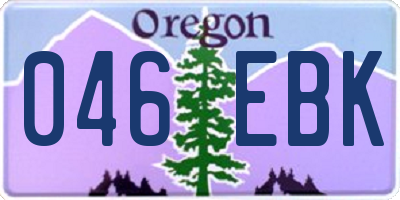 OR license plate 046EBK