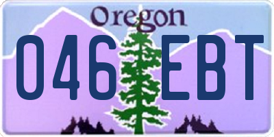 OR license plate 046EBT