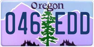 OR license plate 046EDD