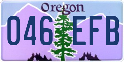 OR license plate 046EFB