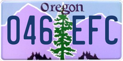 OR license plate 046EFC