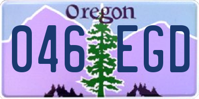 OR license plate 046EGD